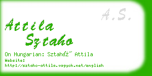 attila sztaho business card